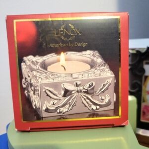 NWT Lenox Silverplaited Gift 1" Votive With Candle New in Box